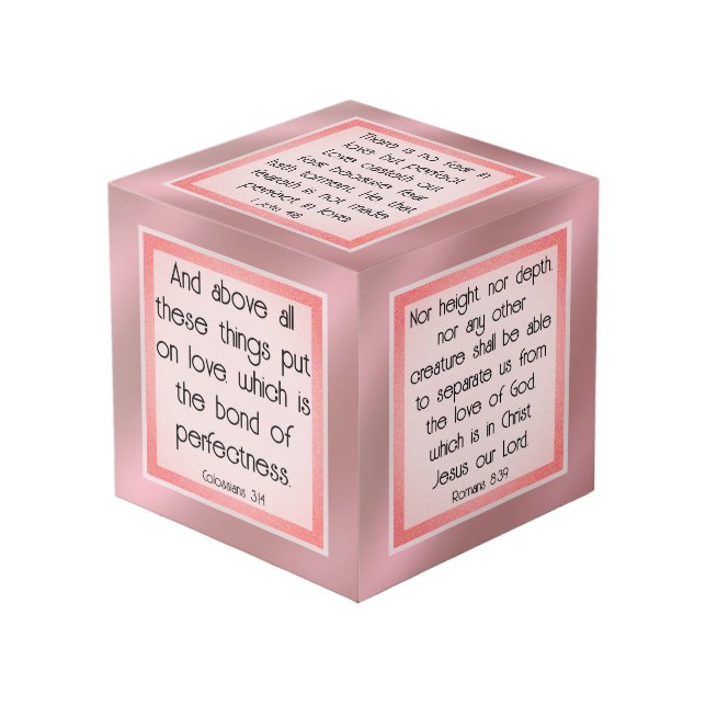 Bible Verses on Love Cube (Front Angled)