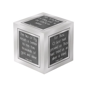 Bible Verses on Silver Cube
