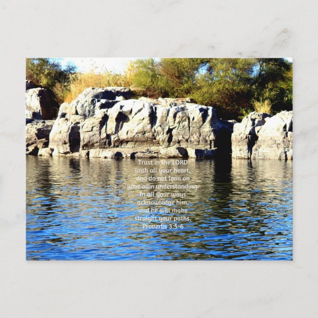 Bible Verses Quote about Trust Proverbs 3:5-6 Postcard (Front)