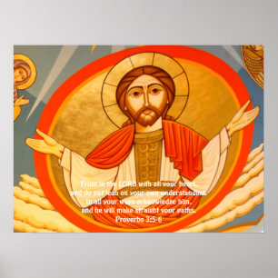 Bible Verses Quote about Trust Proverbs 3:5-6 Poster