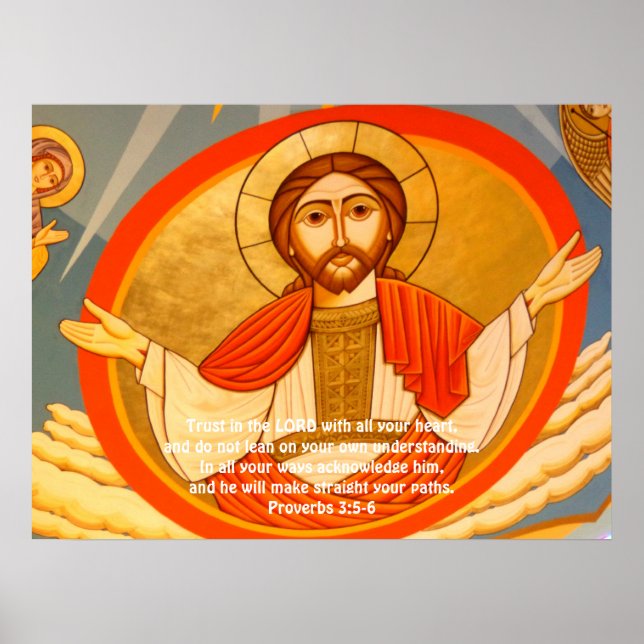 Bible Verses Quote about Trust Proverbs 3:5-6 Poster (Front)