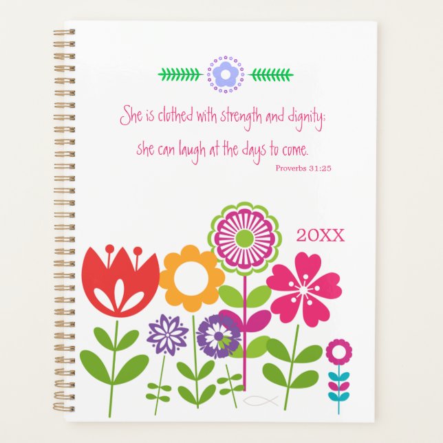 Bible Verses Women | Pretty Proverbs 31 Christian Planner (Front)