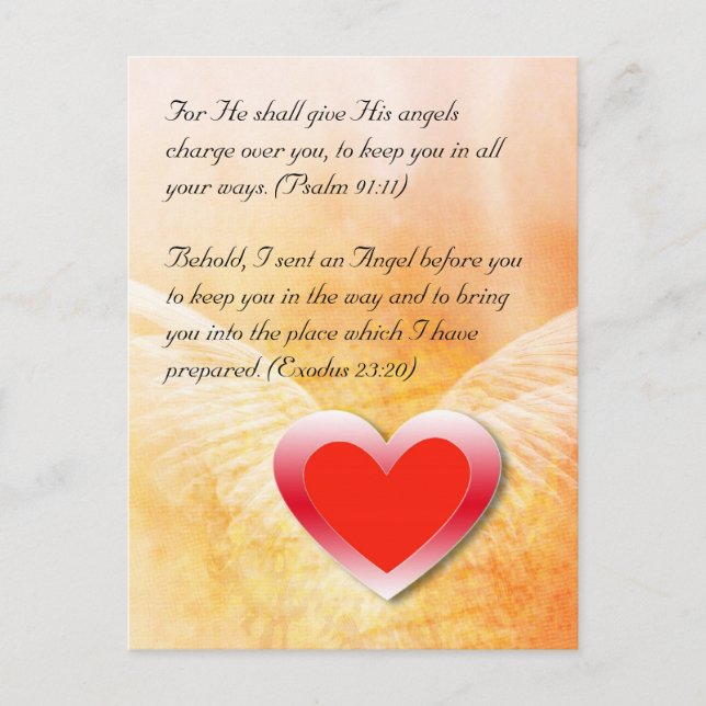 Bible versets de coeur rouge grunge design, carte  (Devant)