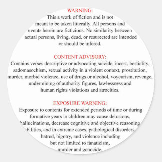 Bible Warning Label