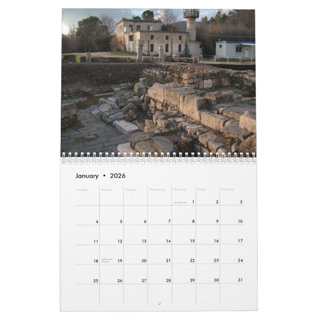 Biblical Archaeology Sites in Israel Today Calendar (Jan 2026)