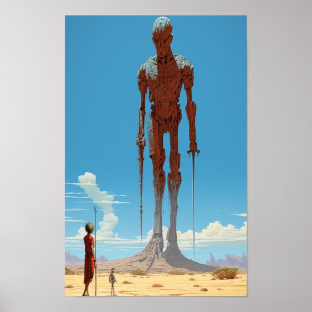 Biblical David and Goliath Moebius Illustration Po Poster (Front)