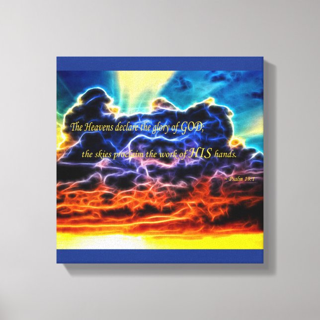 Biblical Electrified Cumulus Clouds Skyscape Canvas Print (Front)