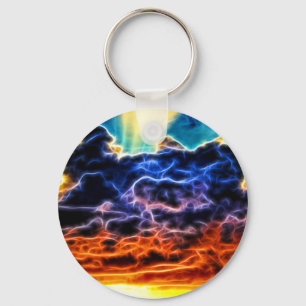 Biblical Electrified Cumulus Clouds Skyscape Keychain