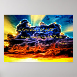 Biblical Electrified Cumulus Clouds Skyscape Poster