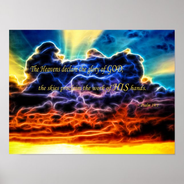 Biblical Electrified Cumulus Clouds Skyscape Poster (Front)