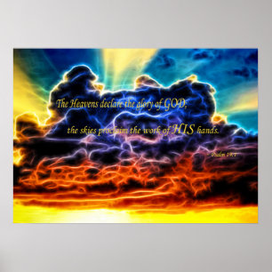 Biblical Electrified Cumulus Clouds Skyscape Poster