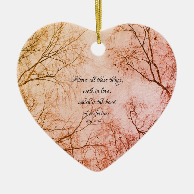 Biblical Love Quote Ceramic Ornament (Front)