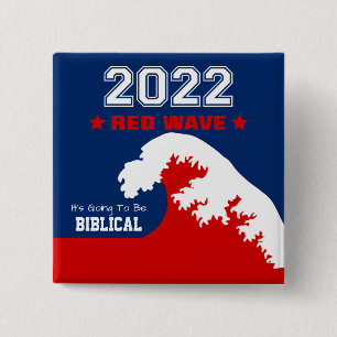 Biblical Midterms 2022 Red Wave 2 Inch Square Button