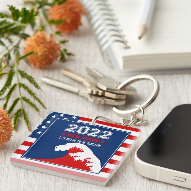 Biblical Midterms 2022 Red Wave Keychain (Front Right)