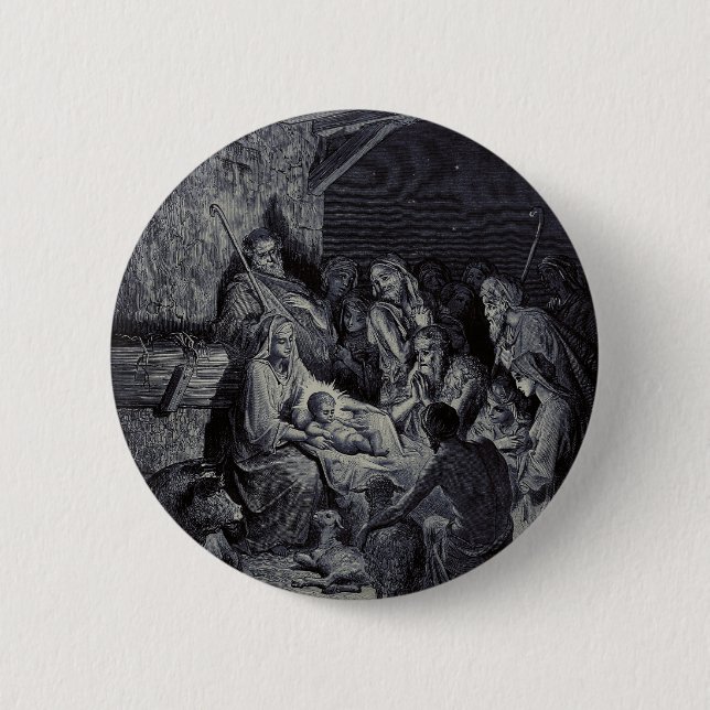 Biblical nativity scene 2 inch round button (Front)