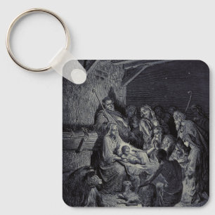 Biblical nativity scene keychain