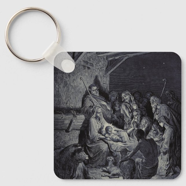 Biblical nativity scene keychain (Front)