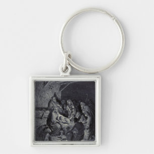 Biblical nativity scene keychain