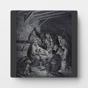 Biblical nativity scene plaque