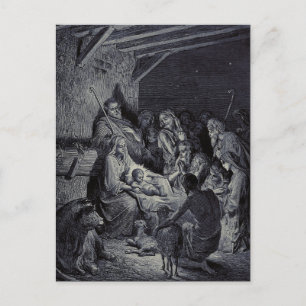 Biblical nativity scene postcard