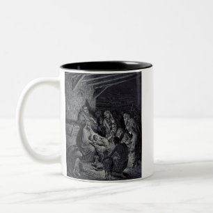 Biblical nativity scene Two-Tone coffee mug