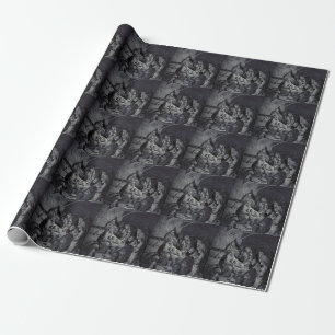 Biblical nativity scene wrapping paper