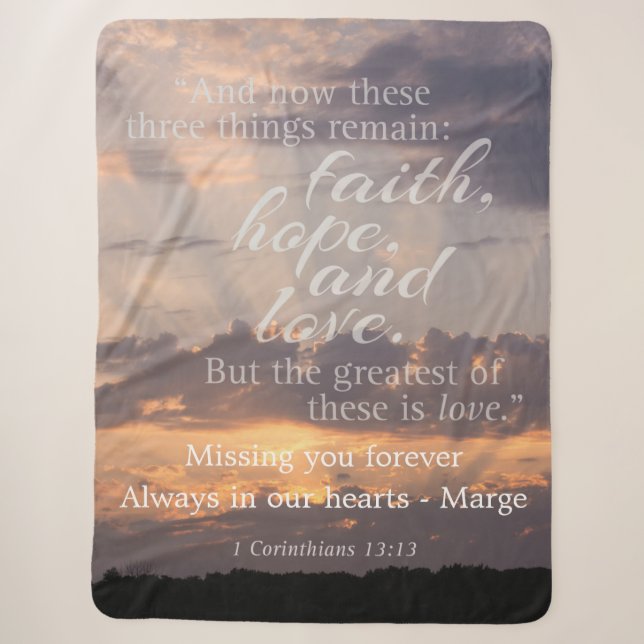 Biblical Passage Sunset PERSONALIZED Blanket (Front)
