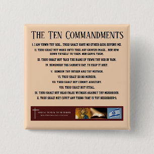 Biblical Signs ITH "Ten Commandments" Button