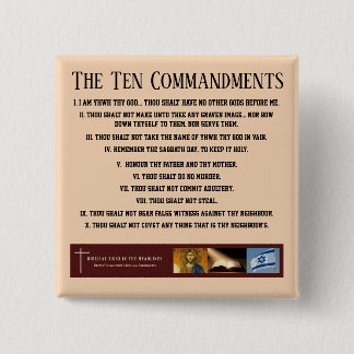 Biblical Signs ITH "Ten Commandments" Button
