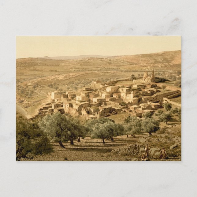 Biblical Village of Bethany in the Holy Land Postcard (Front)