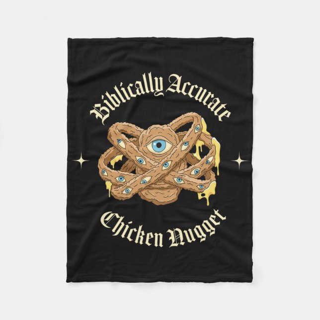 Biblically Accurate Chicken Nugget  Fleece Blanket (Front)