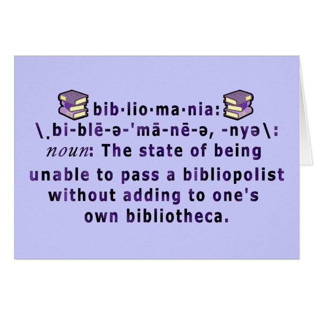 Bibliomania Blank Card (Front Horizontal)