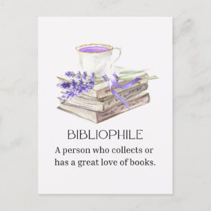 bibliophile book lover postcard