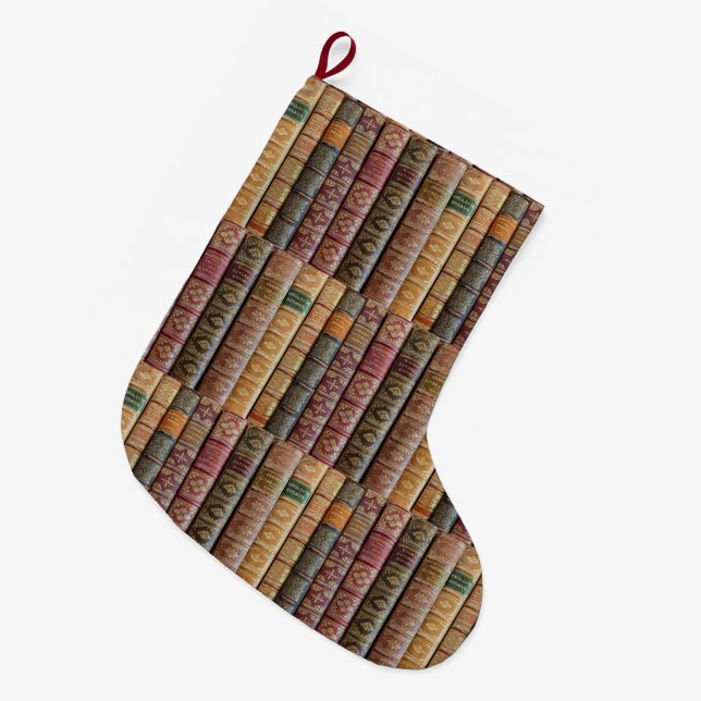 Bibliophile  large christmas stocking (Front (Hanging))