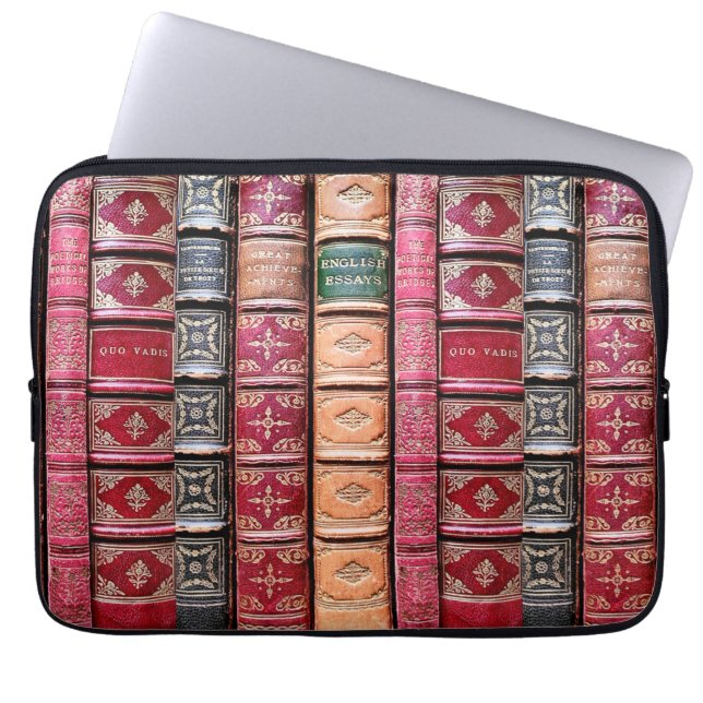 Bibliophile Old Book Library Laptop Sleeve (Front)