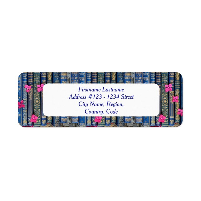 Bibliophile's Address Labels Blue (Front)