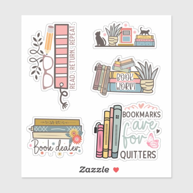 Bibliophile's Delight: Quirky & Colourful Book Sti (Sheet)