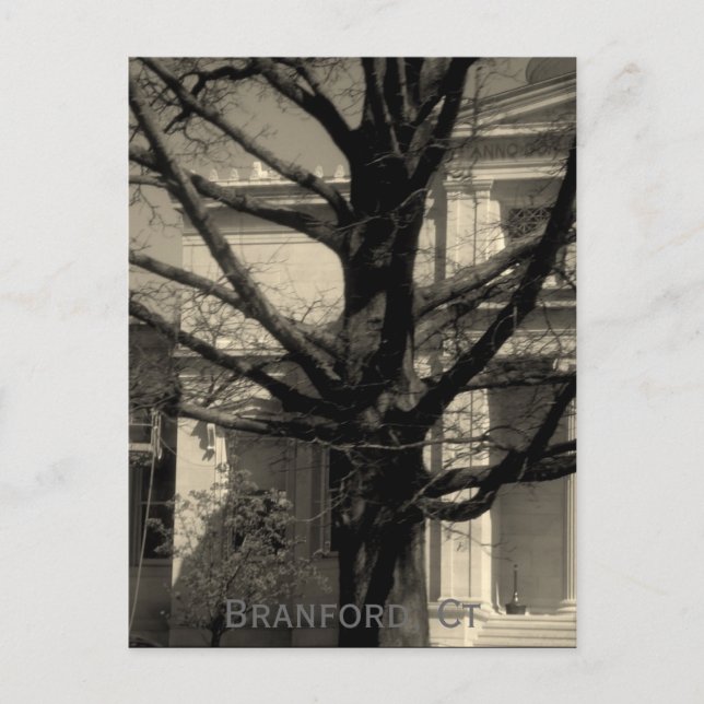 Bibliothèque, Branford, carte postale Ct (Devant)