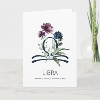 Bibliothèque florale moderne Carte d'anniversaire