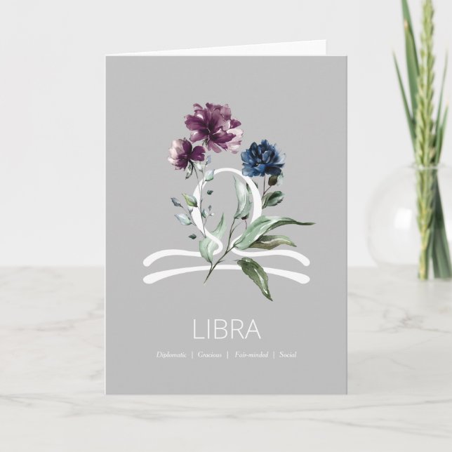 Bibliothèque florale moderne Carte d'anniversaire  (Devant)