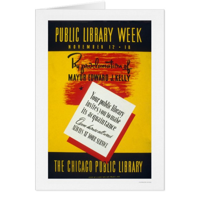 Bibliothèque publique Chicago WPA 1940 (Devant)