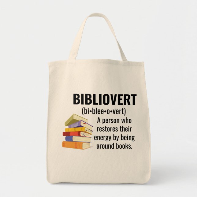 Bibliovert Book Lover Tote Bag (Front)