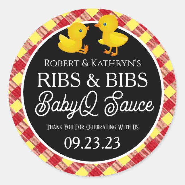 Bibs & Ribs BabyQ Étiquette personnalisé (Devant)