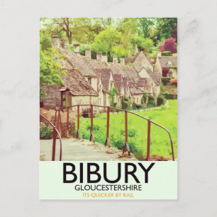 Bibury Gloucestershire vintage travel poster Postcard