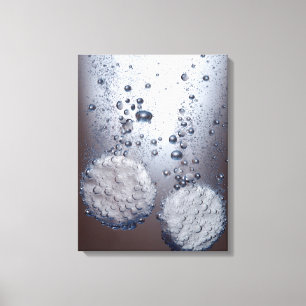 Bicarbonate of soda tablets in water canvas print