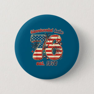 Bicentennial babe 50th birthday women vintage 1976 2 inch round button