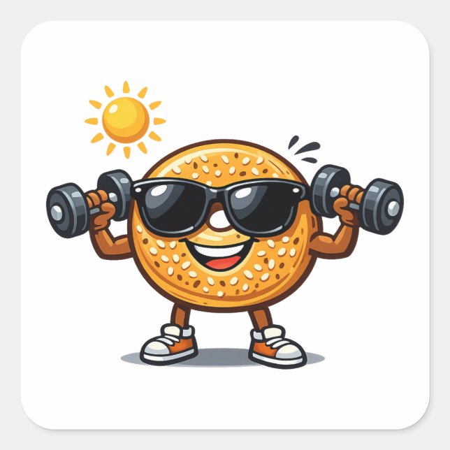 Bicep Bagel Square Sticker (Front)