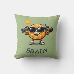 Bicep Bagel Throw Pillow