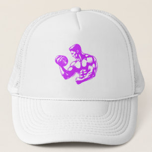 Bicep Curl Minimalist Gym - Purple Fitness Design Trucker Hat