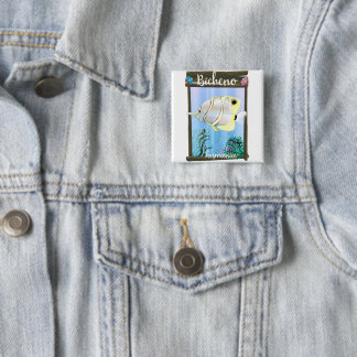 Bicheno Tasmania vintage travel poster 2 Inch Square Button